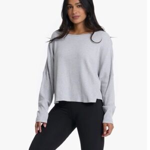 Vuori Slouchy Waffle Crew Light Heather Gray XS/S